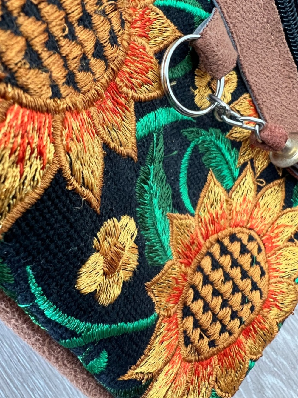 Sunflower Embroidered Mini Backpack - Picture 4 of 5